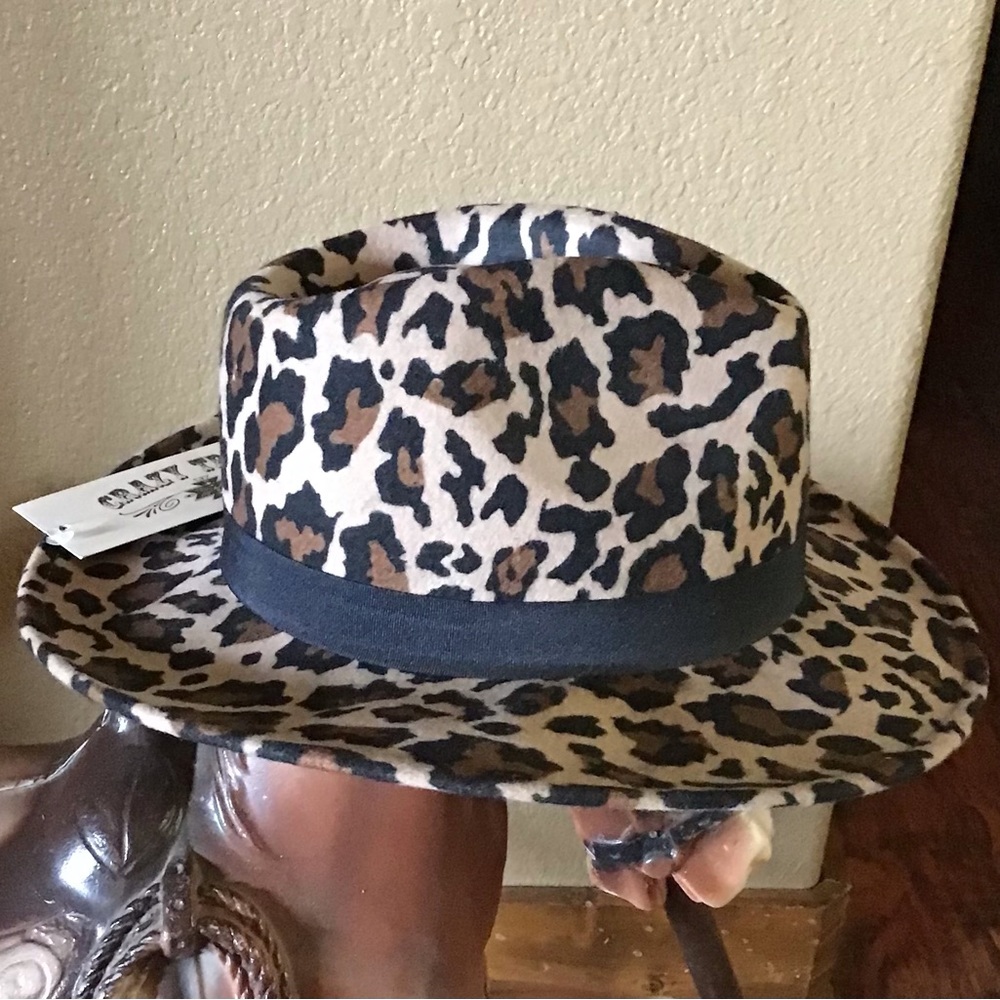 Crazy Train Leopard Fedora Hat